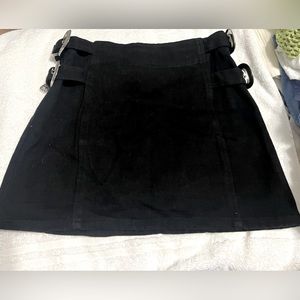 Black cloth skirt with western buckles on the side